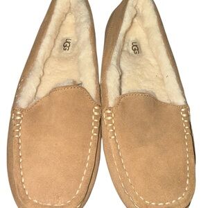 UGG Ansley Slippers Chestnut Suede Sheepskin Women’s Size 10